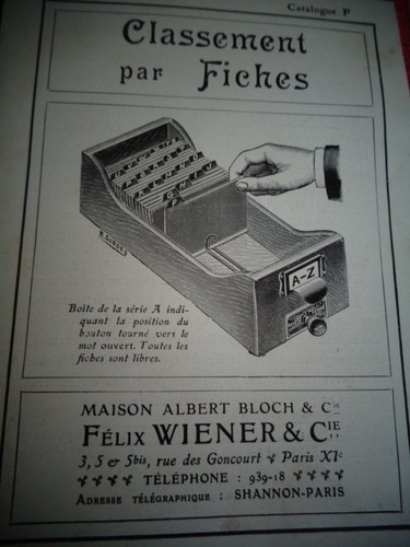 Catalogue classeurs par fiches - catalogue,