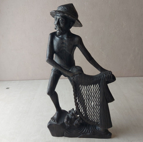 Ancienne statue bois - ancienne, en