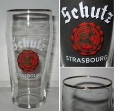 ANCIEN VERRE BIERE SCHUTZ STRASBOURG (Type 2) TBE, BRASSERIE ALSACE,BAS RHIN,67