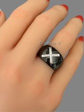 Bague Large Céramique Noir