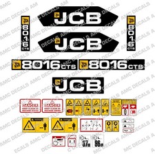 JCB 8016CTS Mini Digger Décalque Autocollant Set avec Sécurité Avertissement