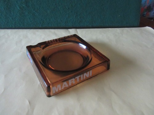 Cendrier verre ambre - ,