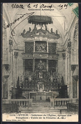 Cpa utelle intérieur de - utelle,,