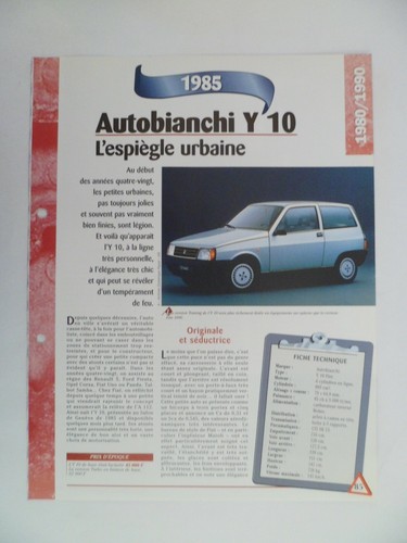 Carte fiche auto autobianchi - carte,