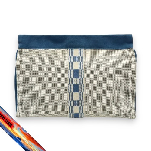 Pochette hermès toile bleu - hermès, gm
