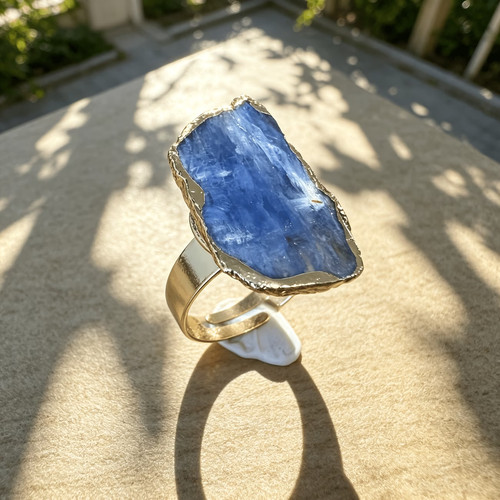 Bague ajustable cyanite - bague, en