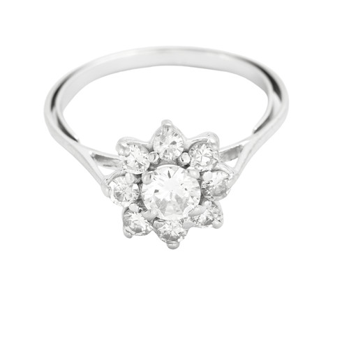 Bague marguerite blanc et - bague,