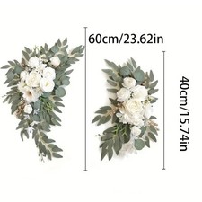 Lot de 2 fleurs blanches simulation bouquet pour dossier chaise décoration mari