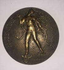 Médaille BRONZE Signée H. DROPSY Femme nue érotique curiosa Ancien 1959 FRANCE 