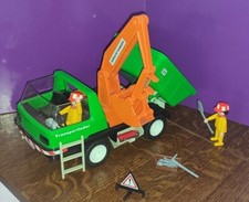 Playmobil Camion Benne Avec Grue Pelle 2 Personnages Outils Et Accessoires 