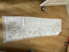 napperon ancien Broderie Richelieu Paravent Cheminée/ Drap