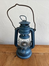 Ancienne Lampe Tempête Métal & Verre déco Marine, Bleue, Lampe Pétrole KWANG