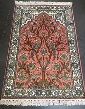 Tapis 115x77cm Kaschmir teppich rug Silk alfombra シルクの敷物 Cachemire