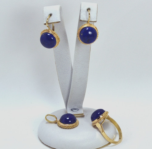 Parure cabochon lapis - 18,