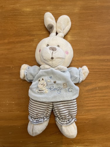 Doudou peluche lapin bleu - lapin,