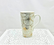 Maison du monde grand mug porcelaine blc motif géométrique doré 14,5 x 11,5 cm