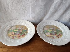 Lot De 2 Assiettes Gien "Les Primeurs" Style Marie-Pierre Boitard 