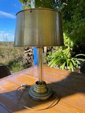 Lampe de chevet bureau table a poser  vintage Abat jour Laiton plexiglass design