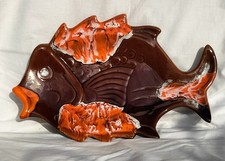 Plat Poisson Vallauris ? Rascasse Pêche Année 70 Vintage Bon État Océan Mer 