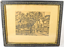 GRAVURE ENCADREE SOUS VERRE PARIS PLACE DU TERTRE A LA MERE CATHERINE T. RUYS