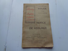 ANCIENNE NOTICE REGLAGE