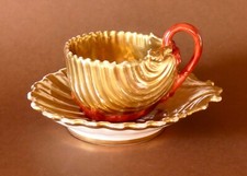 Tasse coquillage corail, époque Empire, Dagoty porcelaine, Paris, début 19ème