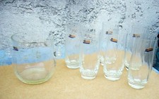 Service 6 verres en  cristal de Bohème et sceau à glace