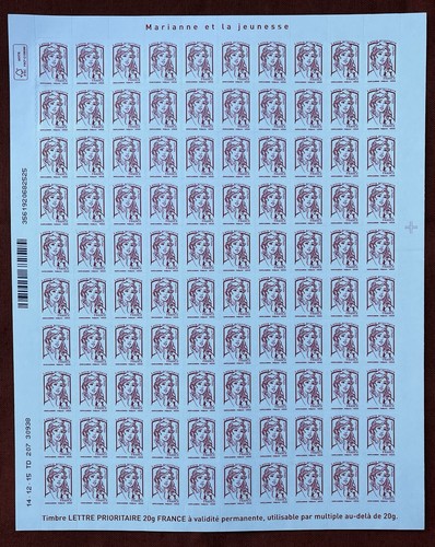 Timbre feuille entière - timbre,