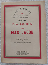 LOUIS EMIE DIALOGUES AVEC MAX JACOB EO DEDICACE  photos et dessins inédits