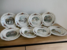 HUIT  ASSIETTES PLATES FAIENCE