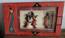 ANCIEN TABLEAU ETHNIQUE EN 3D - 50X30