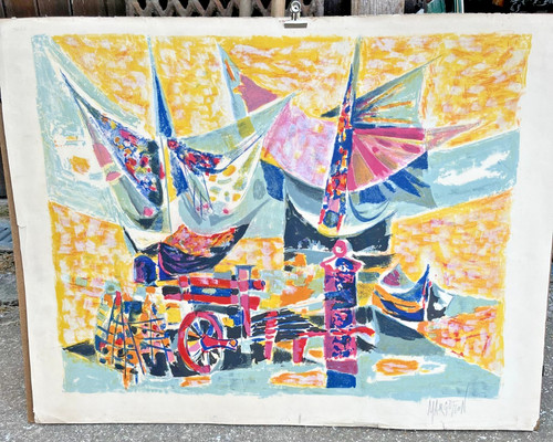Grande lithographie rené - lithographie,