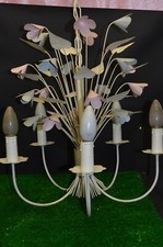 ANCIEN LUSTRE FER FORGE FLEUR