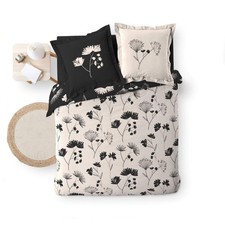 Housse de couette - 220x240 cm + taies - Percale - Iris - Noir