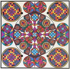 Abstraction abstrait Op art optique Cinétique encre 48/48 cm vers 1993