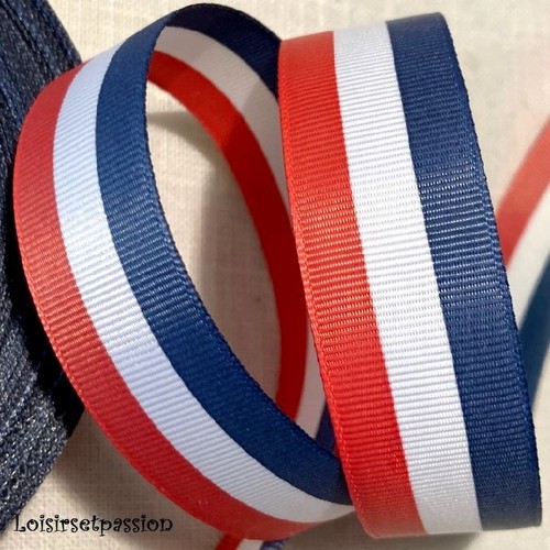 Ruban tricolore rayure - tricolore,, 25