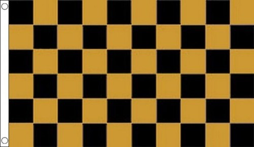 Drapeau damier noir jaune - noir, et