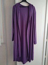 Gilet long neuf taille 50-52 violet à capuche