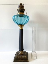 Ancienne Lampe Antique Pétrole Huile Bronze Style Empire Époque Louis XVIII