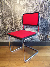 CHAISE CESCA-B32-MARCEL BREUER-ITALIE-DESIGN-80-Tissu rouge-Cantilever