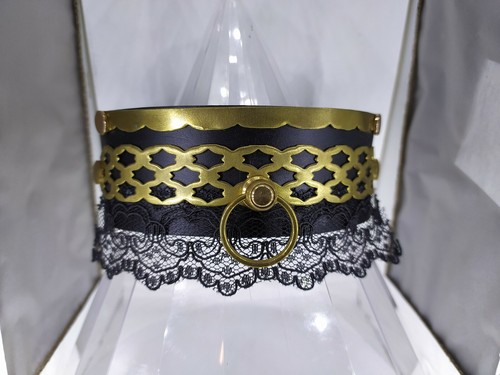 Collier ras cou anneau cuir - cou,