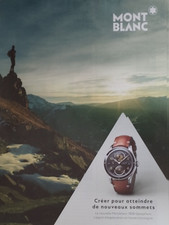 MONT-BLANC vintage  Print Ad !! " Silver Watch by Brown Bracelet "