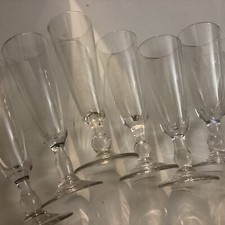 Rare Série De 12 Flûtes À Champagne Ancienne Soufflées Louis Philippe Lisses