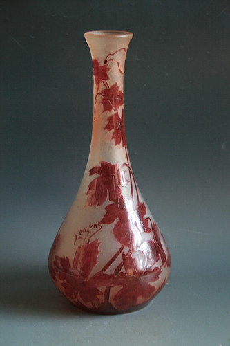 Ancien vase verre gravé - vase,