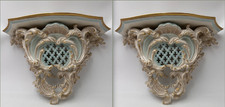 D.BELLOIRE King's porcelaine paire de consoles d'appliques néo-rococo