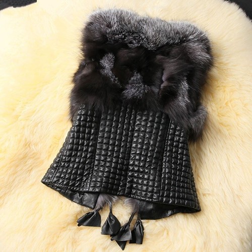Gilet sans manches cuir pu - manches, en