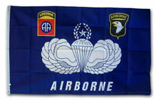 141 DRAPEAU  AIRBORNE  BLEU  USA   ARME  90X150  AVEC OEILLET DE FIXATION 