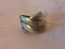 Ancienne Bague En Argent Massif 925 Jonc Alliance Anneaux Créateur