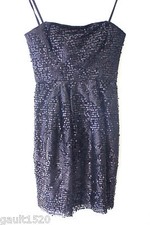 NWT BCBG Max Azria Gorgeous Hot Black Sexy Sequined Convertible Carole Dress 0