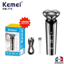 Rasoir électrique homme sans fil 3 têtes flottante rechargeable pour barbe km774